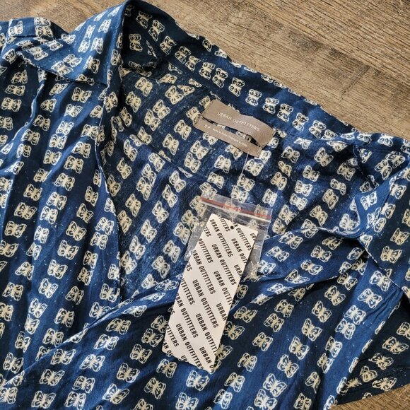 NWT URBAN OUTFITTERS | Silver Sun Navy Mini Wrap Dress Butterfly | Sz. S - Picture 6 of 11